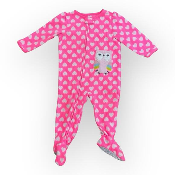 Lot of 12M Baby Girl Simple Joys by Carters Fleece Footie Pajamas - Picture 6 of 7